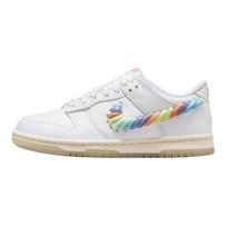 Nike Dunk Low PS Rainbow Lace Swoosh Vaikiški Sportbačiai Balta Multi-Spalva Tamsiai Ponia FL4862-100 28
