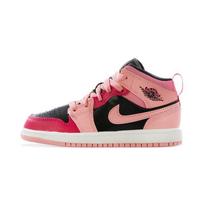Air Jordan 1 Mid PS Coral Chalk Kids Sneakers Pink Rush-Pink Black 640734-662 35