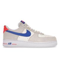 Nike Air Force 1 07 LV8 Coconut Milk Hyper Royal Vyriški sportbačiai Kreminės baltos spalvos Ryškiai raudoni DM8314-100 37.5