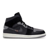 Air Jordan 1 Mid SE Craft Inside Out - Juodi Vyriški Sportbačiai Šviesiai Grafito Spalvos, Balto, Cemento Pilkos Spalvos DM9652-001 42