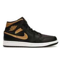 Air Jordan 1 Mid Juodi Metaliniai Auksiniai Vyriški Sportbačiai Balti DQ8426-071 47.5