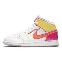 Air Jordan 1 Mid SE GS Edge Glow Vaikiški Sportbačiai Balti Hiper-Krimziniai Rožiniai-Sprogstantys CV4611-100 38