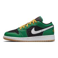 Air Jordan 1 Low SE GS Kalėdiniai vaikiški kedai Žalias malachitas Juodas DQ8421-300 38.5
