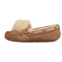 UGG Dakota Pom Pom zomšiniai plokščiapadžiai moteriški bateliai rudi 1019015-CHE 36