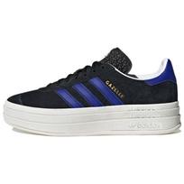 adidas Gazelle Bold Juodi Ryškiai Mėlyni Moteriški Kedai Pagrindinė Juoda Aukso Metalo HQ4408 38⅔