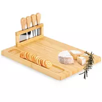 Bambukinė sūrių lenta- padėklas su peiliais Vilde 38,5x28 cm
