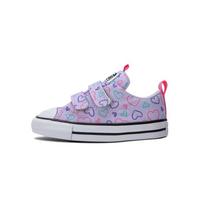 Converse Chuck Taylor All Star EasyOn žemi sportbačiai kūdikiams su širdelėmis, spalva Purple Vapor-Violet Oops-Pink A08382C 22