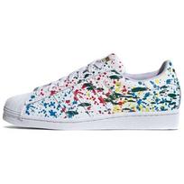 adidas Superstar Dažų Taškeliai, Šlakstymasis ir Lašai - Balti Unisex Kedai Debesies Baltumo Aukso Metalo FX5537 42