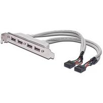 Digitus Slot Bracket Cable USB 2.0 HighSpeed Type 2xIDC (5pin)/4xUSB A M/Ż grey 0,25m AK-300304-002-E