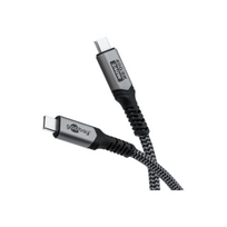 Audio kabelis Goobay USB-C™ Cable with Textile Sheath, USB4™, 240 W, 40Gbit/s, Power Delivery, 1.5