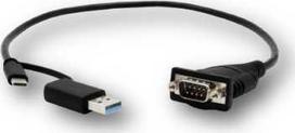 Exsys EXSYS EX-23001 USB 2.0 C ir A iki 1 x serijinio RS-232 kabelio su 9 kontaktų FTDI mikroschemų rinkiniu