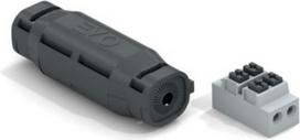 Straight connector sleeve with gel IP68, with 2-pole terminal block 0.5-1.5 mm2, for cables with a diameter of 0.75-2.5 mm, EVO EV100 | 8053323904762