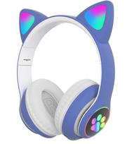 Buetooth ausinės Cat ears LED, mėlynos