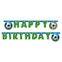Girlianda popierinė futbolo tema "Futbolas" su užrašu "Happy birthday" (200x17cm)