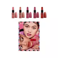 Mini Lipstick Kit Set MAC: Amplified, Matte, Cream Lipstick, You Can't Chili With Us, 1.8, g *Miniature + Amplified, Matte, Cream Lipstick, Double Date, 1.8, g *Miniature + Amplified, Matte, Cream Lipstick, Velvet Teddy, 1.8, g *Miniature + Amplified, Mat