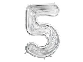 Rėmelis-skaičius 5 balionams 126 cm sidabrinis