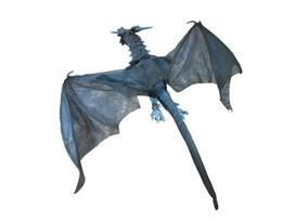 Helovino skraidantis drakonas, animacinis, mėlynas, 120 cm