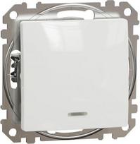 Switch, Sedna Design & Elements, 1-way, 10AX, with red indicator, white SDD111101N | 3606481478047