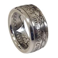 Nauja tendencija nišinis personalizuotas dolerio monetos žiedas rankų darbo moteriškas vintažinis pankroko personalizuotas monetos žiedas mada cirkonis 7