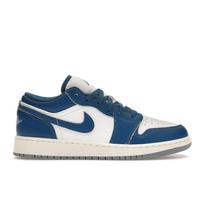 Air Jordan 1 Low SE GS Industrial Blue Vaikams Sportbačiai Balti Mėlyni-Pilki Sail FN9137-141 35.5