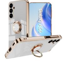 Suitable for Samsung A56 Mobile Phone Case Ring Bracket on Car Magnetic Absorption Galaxy A25 Japanese Version Electroplating Protective Case A36 A56 fine hole