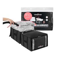 Vakuuminės/su standžiais kraštais iš tekstilės spintos daiktadėžės 2 vnt. 42x25x25 cm Black Edition – Compactor