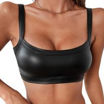 Sex underwear new sexy babes patent leather tube top inside and outside M