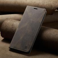 For Samsung Galaxy A12 5G/M12 Vintage Leather Flip Wallet Case with RFID Blocking Card Slot, Matte Retro Folio Cover (4 Colors) Samsung Galaxy A12 5G juoda