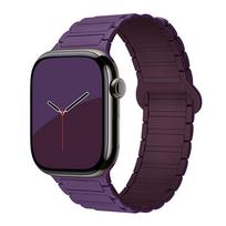 Magnetic Silicone Strap for Apple Watch Series 5-10, 2nd & 3rd Generation 38/40/41/42(S10/S11)mm juoda raudona spalva