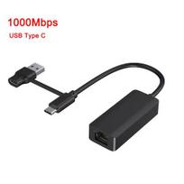 Type-C į RJ45 Ethernet adapteris Tinklo plokštė 1000Mbps Lan Internet USB 3.0 Type C laidas, skirtas MacBook PC Windows XP 7 8 10 LUX 2 in 1 port