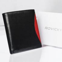 Vyriška natūralios odos piniginė Rovicky, juoda