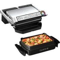 Tefal OptiGrill + Optigrill+ Snacking&Baking GC714D - Edelstahl - Rechteckig - 600 cm² - Aluminium - Thermoplast - Fertig - Temperatur (GC714D)