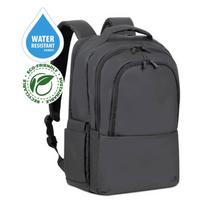RIVACASE 8435 backpack for laptop 17.3 Tegel ECO, black, waterproof material, eco rPet, pockets for smartphone, documents, accessories, pockets for water bottle and umbrella