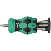 Kraftform Kompakt Stubby Magazin RA 4, Bit-Satz schwarz/grün, 6-teilig, 1/4, mit Ratschenfunktion