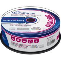 MediaRange - 25 x CD-R - 700MB (80 Min) 52x - mit Tintenstrahldrucker bedruckbare Oberfläche - Spindel (MRPL512)