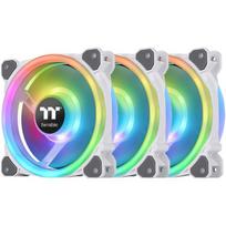 Riing Trio 12 RGB Radiator Fan White TT Premium Edition, Gehäuselüfter weiß, 3er Pack inkl. Controller, 120 mm