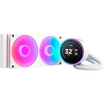 NZXT Kraken Elite 240 RGB - Prozessor-Flüssigkeitskühlsystem - mit LCD-Display - (für: LGA1851, LGA1700, LGA1200, LGA115x Socket, AM5, AM4) - Kupfer - 2 x 120 mm - Mattes Weiß (RL-KR24E-W2)