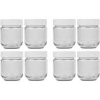 Joghurtbereiter-Ersatzgläser-Set JG 8, Glas transparent/weiß, 8-teilig