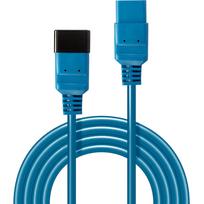 Lindy - Spannungsversorgungs-Verlängerungskabel - IEC 60320 C19 bis IEC 60320 C20 16 A - 2,0m - geformt - Blau (30121)