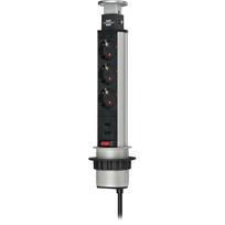 brennenstuhl Tower Power USB-Charger Desktop Extension Socket - Verlängerungsschnur - Ausgangsbuchsen: 3 - 2,0m - Schwarz, Aluminium (1396200013)