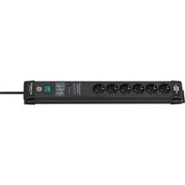 Brennenstuhl Premium-Line 6-fach ÜSS 60.000 A, 5m Steckdosenleiste 6-fach mit Überspannungsschutz bis zu 60.000 A, Entstörfilter EMI/RFI, mit Schalter, 5 m Kabel (1951160402)