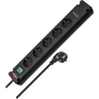 Bremounta Steckdosenleiste 5-fach, 2x USB-C (schwarz, 3 Meter Kabel, 2x USB, mit Sicherheitsschalter)
