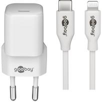 Apple Lightning / USB-C PD-Ladeset 30 Watt, Ladegerät weiß, 1 Meter Kabel, PD