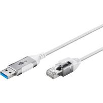 Goobay Ethernet-Kabel USB-A 3.0 auf RJ45 Slim 5 m - verbindet Router Modem oder (74381)