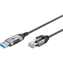 Goobay Ethernet-Kabel USB-A 3.0 auf RJ45 Slim 1 m - verbindet Router Modem oder (74393)