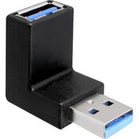 USB 3.2 Gen 1 Adapter, USB-A Stecker > USB-A Buchse 90° (schwarz, nach oben / unten abgewinkelt)