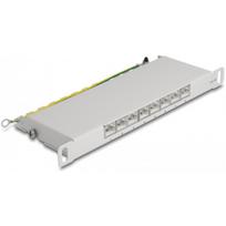 Delock - Patch Panel - Rack montierbar - CAT 6a - RJ-45 X 8, LSA X 8 - Grau - 0.5U - 25.4 cm (10)