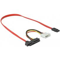 Delock - SATA- / SAS-Kabel - SAS 12Gbit/s - interne Stromversorgung, 4-polig, interne SAS, 29-polig (SFF-8482) bis SATA (W) - 50 cm