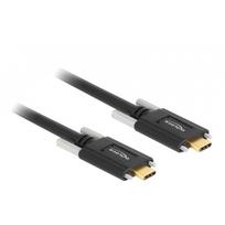 Delock - USB-Kabel - USB-C (M) zu USB-C (M) - USB 3,1 Gen 2 - 3 A - 1,0m - Daumenschrauben - Schwarz (83720)