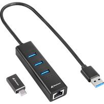 Sharkoon HUB 3X USB 3.2 +RJ45 ALU BLACK 3-PORT USB 3.2 GEN 1. USB 3.2 Gen 1 (3.1 Gen 1) Type-C 5000Mbit/s Schwarz (4044951037575)